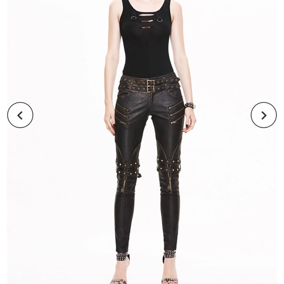 Osmosis Steampunk Leather Pants - Picture 1 of 5